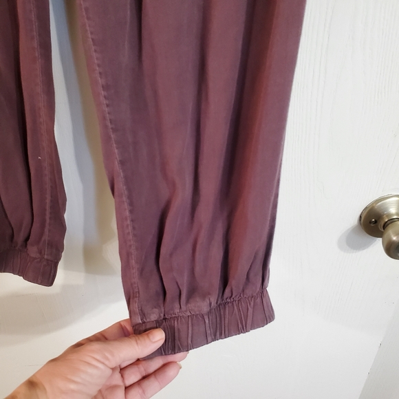 American Eagle AEO Maroon Red Purple Relaxed Fit Distressed Joggers Pants Large - Picture 3 of 9